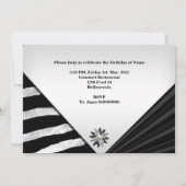 Elegant Birthday Party Zebra Black Jewel Kaart (Achterkant)