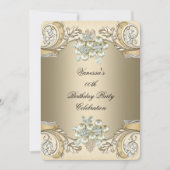 Elegant Birthday Pearl Sepia Coffee Gold Kaart (Voorkant)