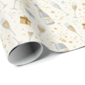 Elegant Birthday Presents & Champagne Gift Wrap Cadeaupapier (Rol Hoek)