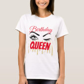 Elegant Birthday Queen 18th | 21e | 30e | 40e T-shirt (Voorkant)