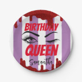 Elegant Birthday Queen 18th | 21e | 40e | 50e Papieren Bordje (Voorkant)