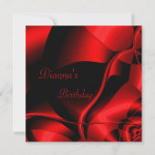 Elegant Birthday Red Black Abstract Kaart (Voorkant)