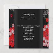 Elegant Birthday Red Black Asian Blossom Kaart (Achterkant)
