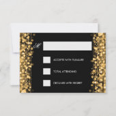 Elegant Birthday RSVP Sparkles Gold (Voorkant)