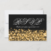 Elegant Birthday RSVP Sparkles Gold (Achterkant)