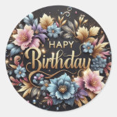Elegant birthday sticker (Voorkant)