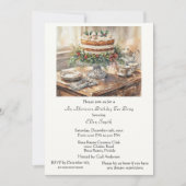 Elegant Birthday Tea Party Invitation Kaart (Voorkant)