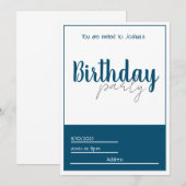 Elegant Birthday Uitnodiging (Voorkant / Achterkant)