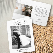Elegant Black 2 Photo Hand Letters Simple Bedankkaart