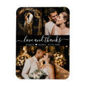 Elegant Black 3 Foto Weddenschap Bedankt Magnet Magneet (Verticaal)