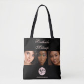 Elegant Black 3 Photo Square Makeup Business  Tote Bag (Voorkant)