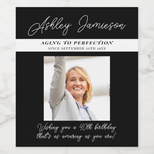 Elegant Black 40 september 2004 Geavanceerd foto Wijn Etiket (Enkel label)