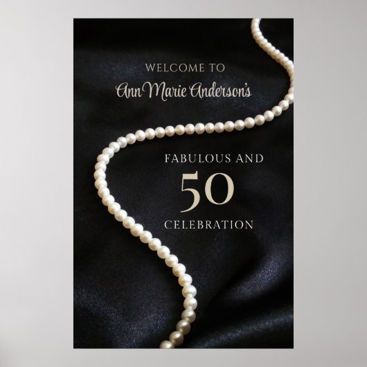 Elegant Black 50 and Fabulous Welcome Poster (Voorkant)