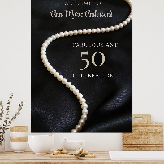 Elegant Black 50 and Fabulous Welcome Poster (Keuken)