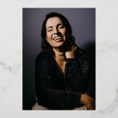 Elegant Black 50th Birthday Party Gold Folie Uitnodiging (Achterkant)