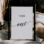 Elegant Black 5x7 Printable Table One Table Number Kaart<br><div class="desc">This elegant black 5x7" printable table one table number is perfect for a simple wedding. The neutral design features a minimalist card decorated with romantic and whimsical typography. The card prints on the front and back (double-sided). Other table numbers in the collection are sold separately.</div>