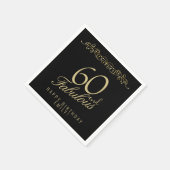 Elegant Black 60 en Fabulous 60th Birthday Servet (Hoek)