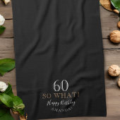 Elegant Black 60, wat grappig citeert 60th Birthda Theedoek