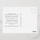 Elegant Black 60th Birthday Party Gold Folie Uitnodiging Briefkaart (Achterkant)