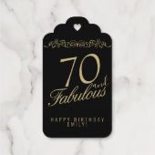Elegant Black 70 en Fabulous 70th Birthday Cadeaulabels (Achterkant)