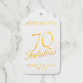 Elegant Black 70 en Fabulous 70th Birthday Cadeaulabels (Voorkant)