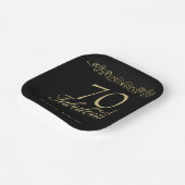 Elegant Black 70 en Fabulous 70th Birthday Papieren Bordje (Gebogen)