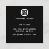 elegant Black, aangepast zakelijke Logo, professio Vierkante Visitekaartje (Achterkant)