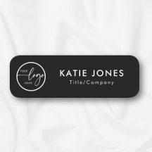 Elegant Black Aangepaste Logo Medewerker ID