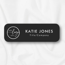 Elegant Black Aangepaste Logo Medewerker ID Naamplaatje