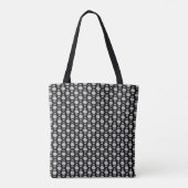 Elegant Black Abstract Circle Patroon op grijs Tote Bag (Achterkant)