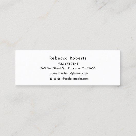 Elegant Black Afstuderen Naam Kaarten Kaarten invo Contactkaartje (Achterkant)