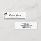 Elegant Black Afstuderen Naam Kaarten Kaarten invo Contactkaartje (Voorkant / Achterkant)