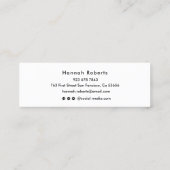 Elegant Black Afstuderen Naam Kaarten Kaarten invo Contactkaartje (Achterkant)