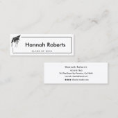 Elegant Black Afstuderen Naam Kaarten Kaarten invo Contactkaartje (Voorkant / Achterkant)