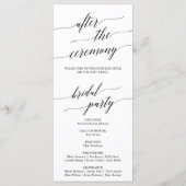 Elegant Black After Ceremonony Wedding Program Programmakaart (Achterkant)