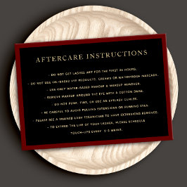 Elegant Black AfterCare for Lash Extensions Salon Visitekaartje