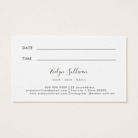 Elegant Black Agate Appointcard Visitekaartje (Achterkant)