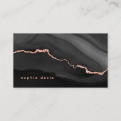 Elegant Black Agate met Faux Roos Gold Visitekaartje (Voorkant)