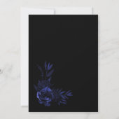 Elegant Black and Blue Floral Wedding Kaart (Achterkant)