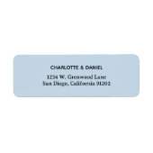 Elegant Black and Blue Minimalist Address Etiket (Voorkant)