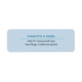 Elegant Black and Blue Minimalist Address Etiket