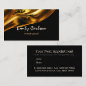 Elegant black and faux liquid gold afspraak car afsprakenkaartje (Voorkant / Achterkant)