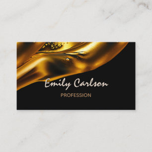 Elegant black and faux liquid gold afspraak car afsprakenkaartje