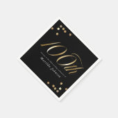 Elegant Black and Gold 100th Birthday Party Servet (Hoek)
