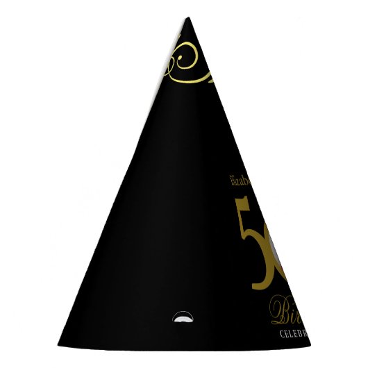 Elegant Black and Gold 50th Birthday Invitation Feesthoedjes (Links)