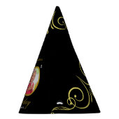 Elegant Black and Gold 50th Birthday Invitation Feesthoedjes (Rechts)