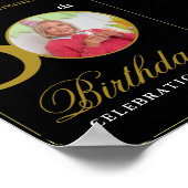 Elegant Black and Gold 50th Birthday Invitation Poster (Hoek)