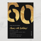 Elegant black and gold 60th Birthday Party Kaart (Voorkant)