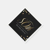 Elegant Black and Gold 80th Birthday Party Servet (Hoek)
