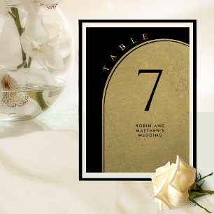 Elegant Black and Gold, Arch Weddentable Number